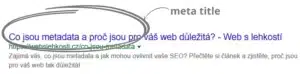 Meta title - Co jsou metadata